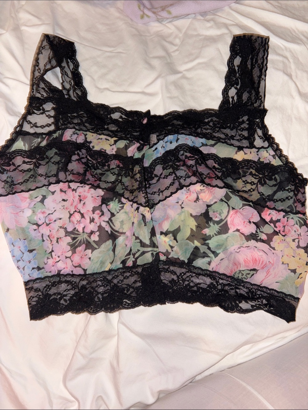 Victoria's Secret Black Lace Floral Bandeau Bralette